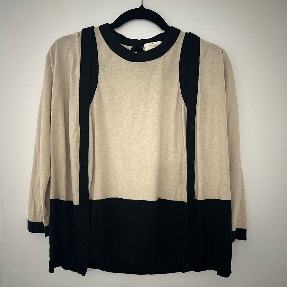 Kate Spade Black and Cream Cardigan